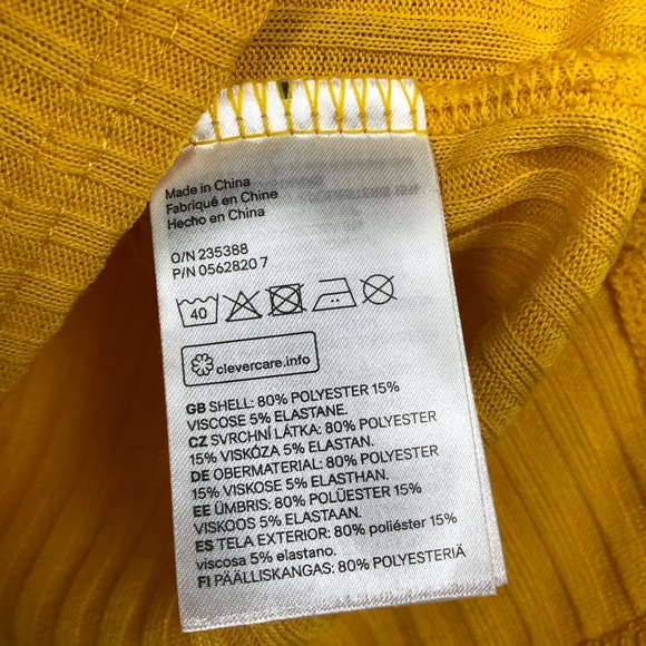 H&M Divided Cropped Ribbed Turtleneck Mustard - Picture 4 of 5